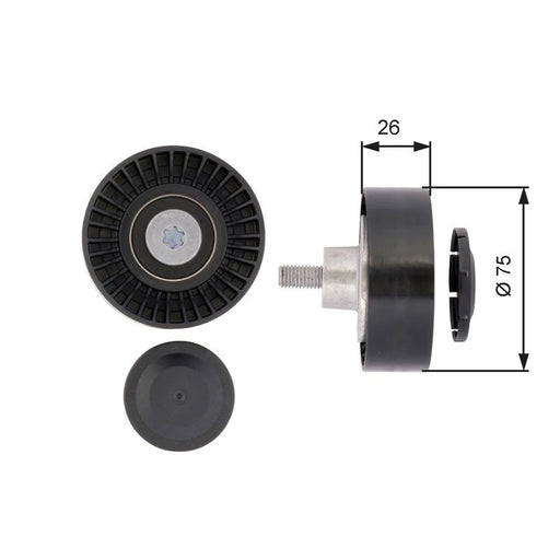 Gates V-Ribbed Belt Deflection/Guide Pulley T36385