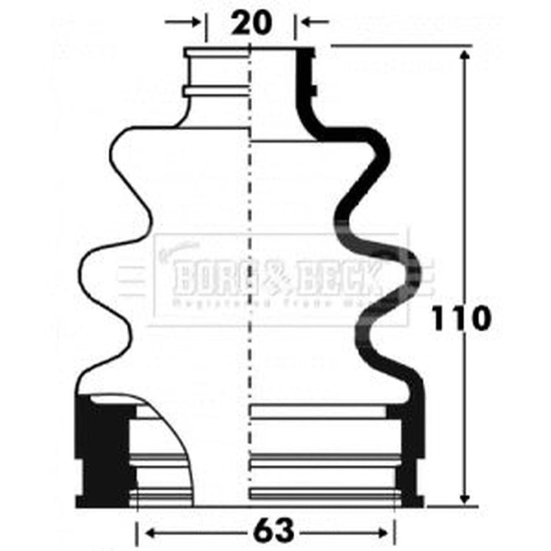 Borg & Beck Drive Shaft Bellow Kit Front Right BCB2887
