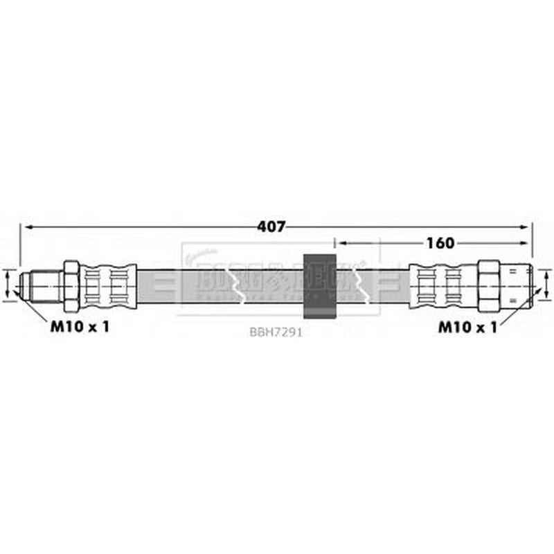 Borg & Beck Brake Hydraulic Hose Line Front Left BBH7291
