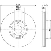 DON 2 x Internally Vented Front Brake Discs PCD15222