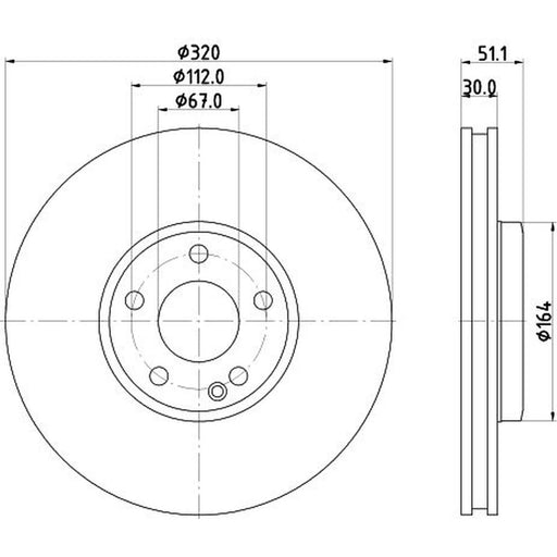 DON 2 x Internally Vented Front Brake Discs PCD15222