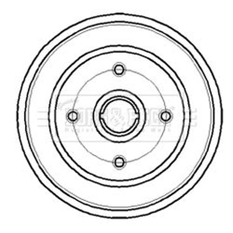 Borg & Beck Brake Drum Assembly Rear BBR7044