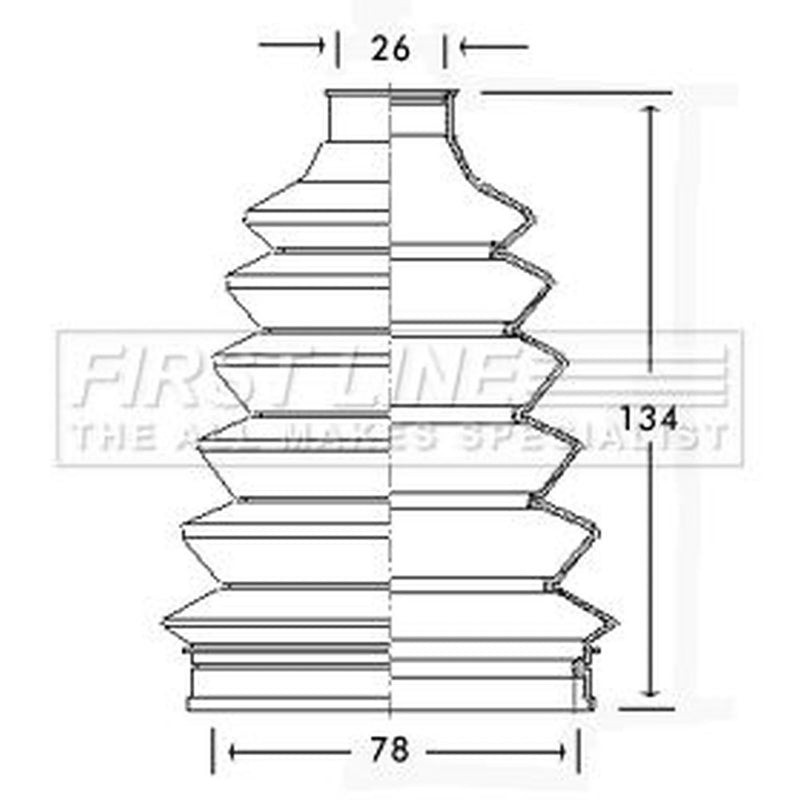 First Line Drive Shaft Bellow Kit Front Left Thermoplast FCB2337