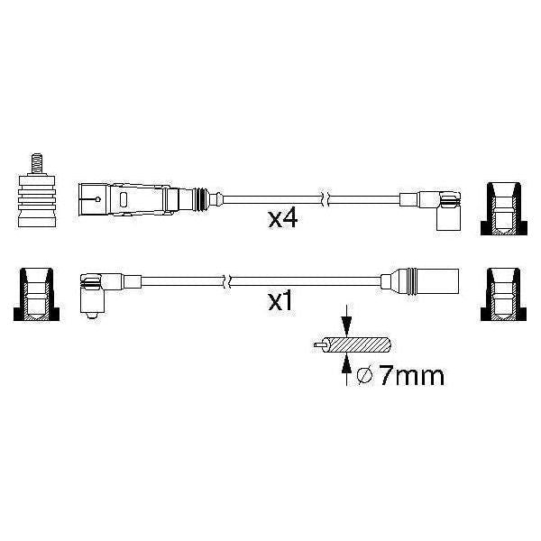 Genuine Bosch Ignition Lead B355 Fits Vw Golf - 1.8 - 84-89 0986356355 Bosch  - Town Parts