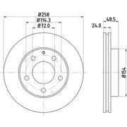 DON 2 x Internally Vented Front Brake Discs PCD12352