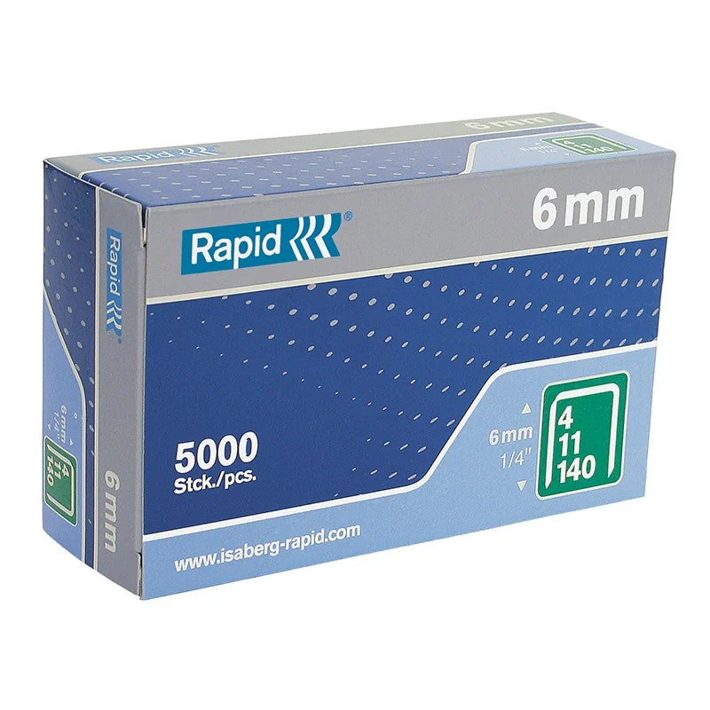 Rapid 140/6 6mm Galvanised Staples (Box 5000) - 11905711