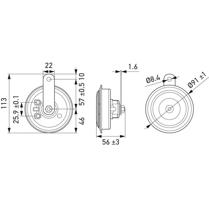 Hella Car Horn Signal Unit 3AM 002 768-821