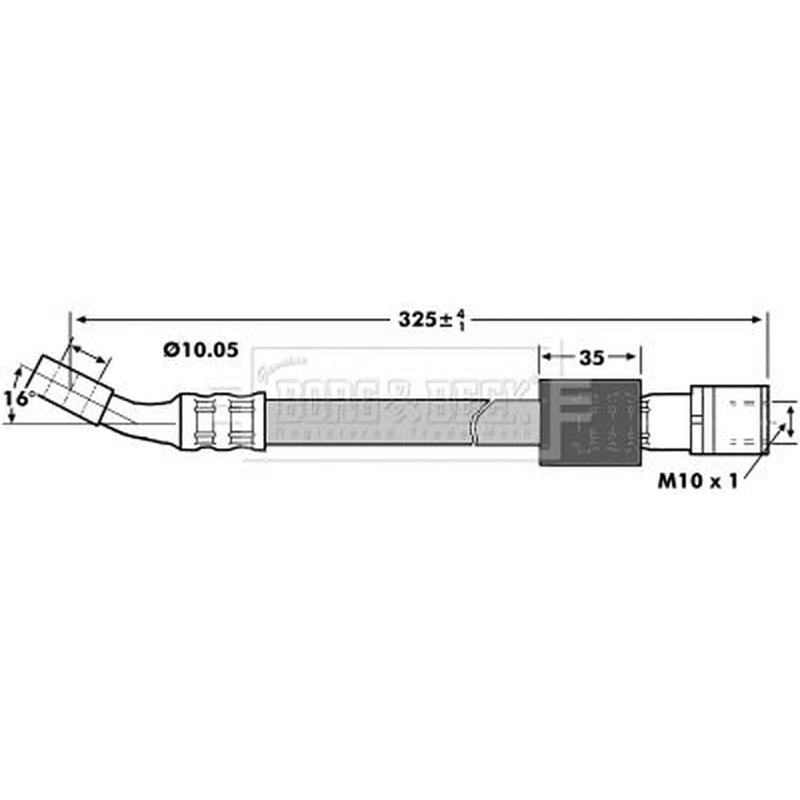 Borg & Beck Brake Hydraulic Hose Line Front Left BBH7129