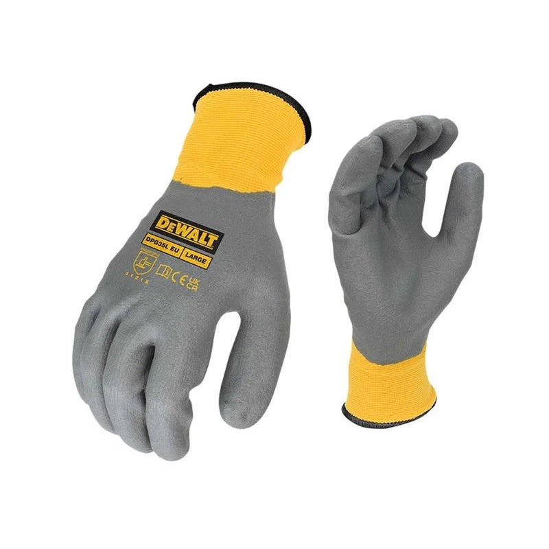 DEWALT Power Tools Water Resistant Grip Gloves - L (Size 9) - DPG35L EU