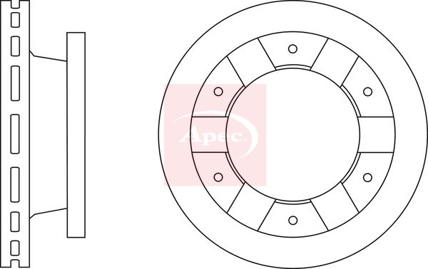 Apec 2 x Brake Disc Set Vented
