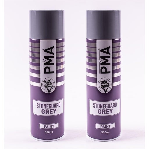 2 x PMA Professional Stone Guard Grey 500ml Spray Paint High Coverage PMA  - Town Parts