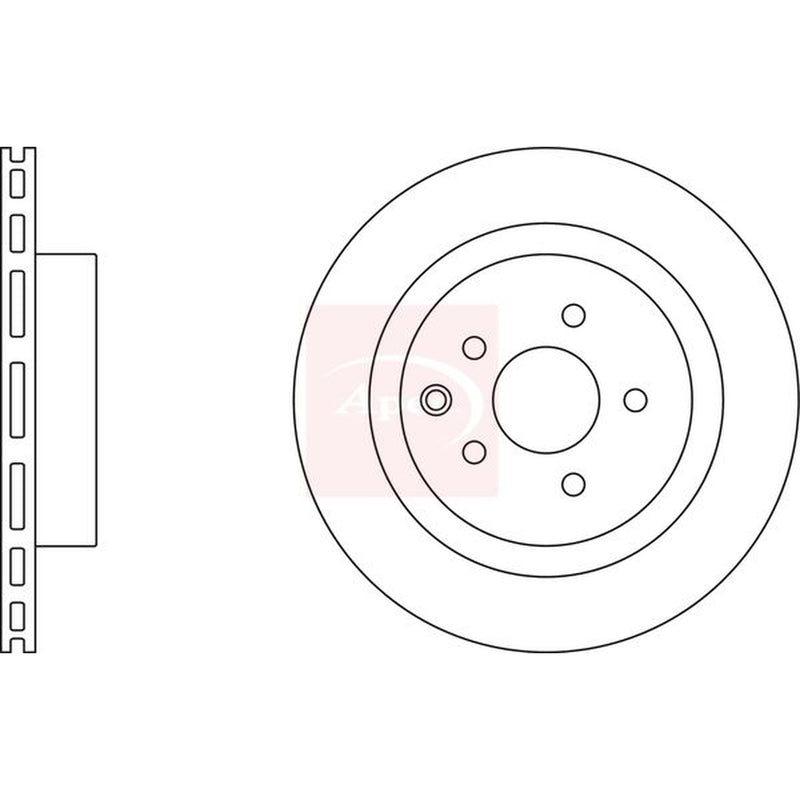 Apec 2 x Vented Front Brake Discs DSK3830