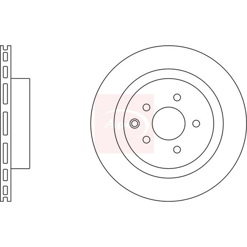 Apec 2 x Vented Rear Brake Discs DSK2501