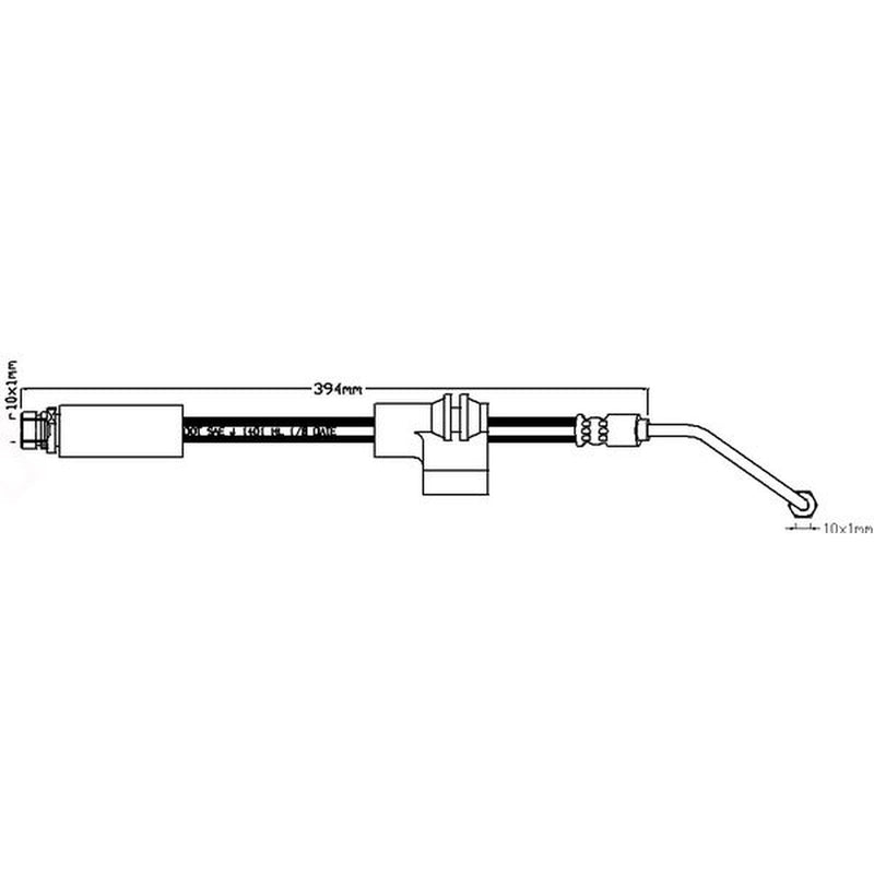 Abtex Brake Hydraulic Hose Line Rear Right ABH1142R