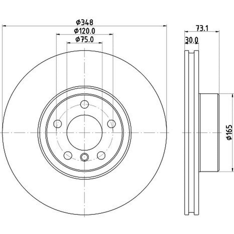 DON 2 x Internally Vented Front Brake Discs PCD20431