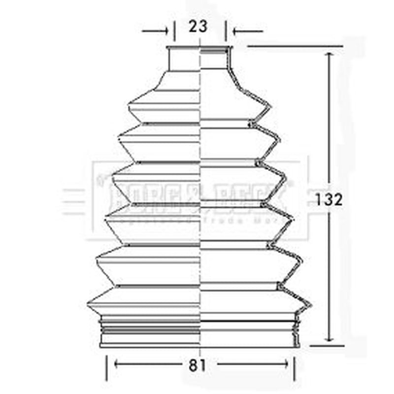 Borg & Beck Drive Shaft Bellow Kit Front Left Thermoplast BCB2322