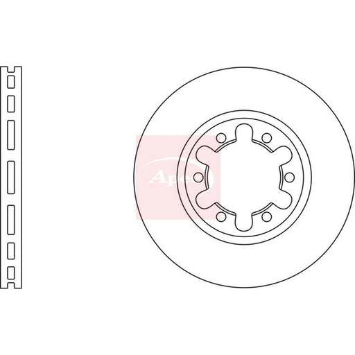 Apec 2 x Vented Front Brake Discs DSK2316