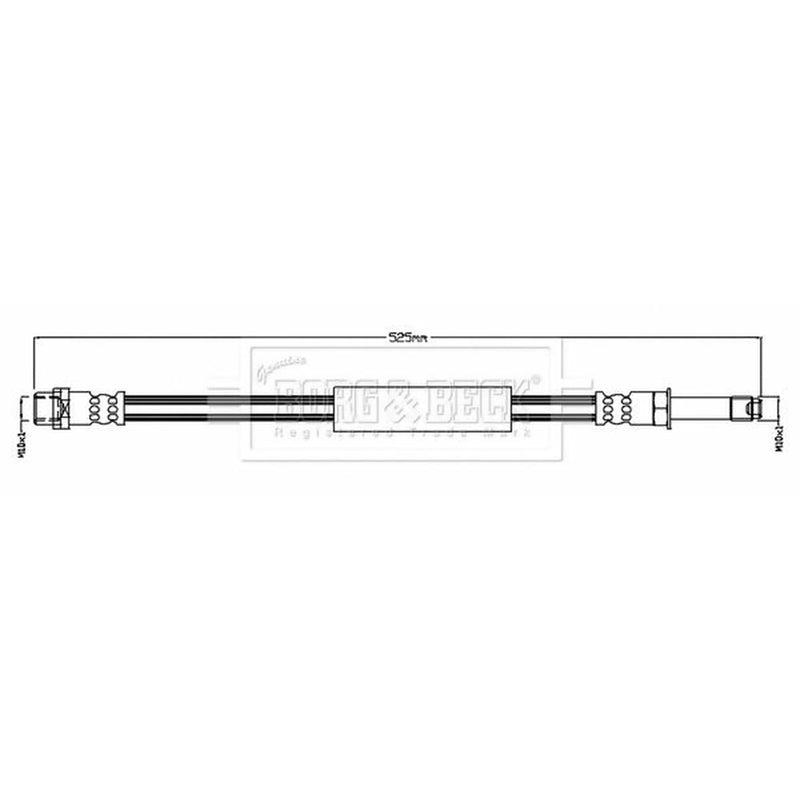 Borg & Beck Brake Hydraulic Hose Line Rear Left BBH8760