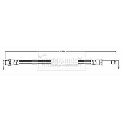Borg & Beck Brake Hydraulic Hose Line Rear Left BBH8760