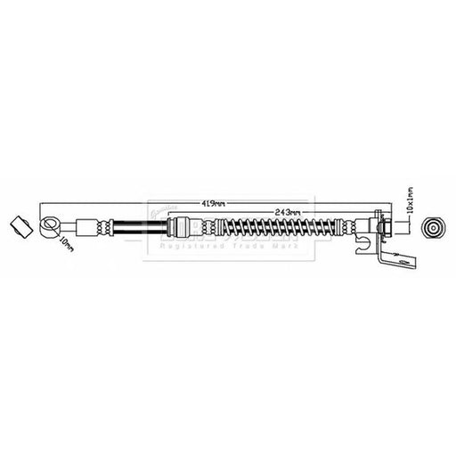 Borg & Beck Brake Hydraulic Hose Line Rear Left BBH7606