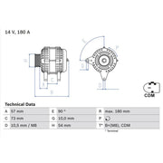 Bosch Car Alternator 12V 0 986 082 200