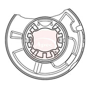 Apec Brake Disc Splash Guard Rear Right ASG1017