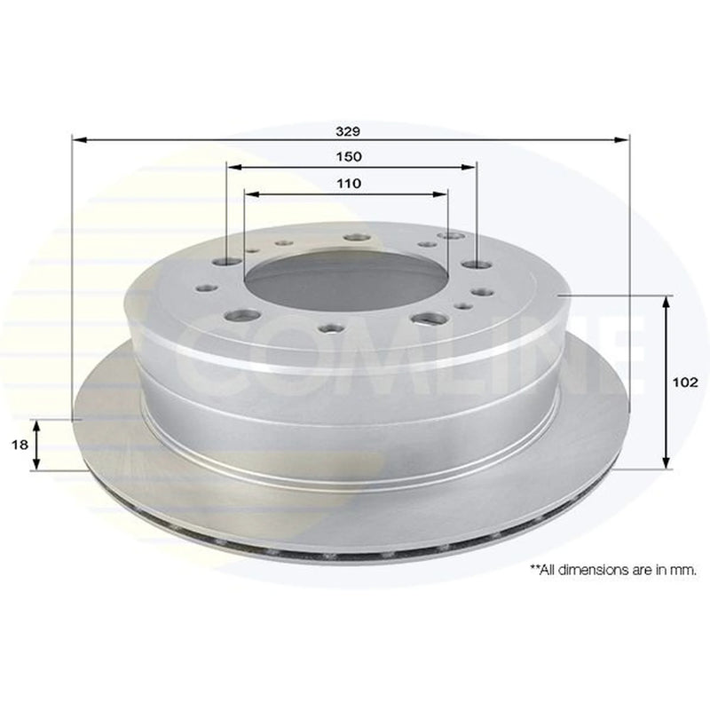 Comline 2 x Internally Vented Rear Brake Discs ADC0183V