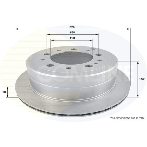 Comline 2 x Internally Vented Rear Brake Discs ADC0183V