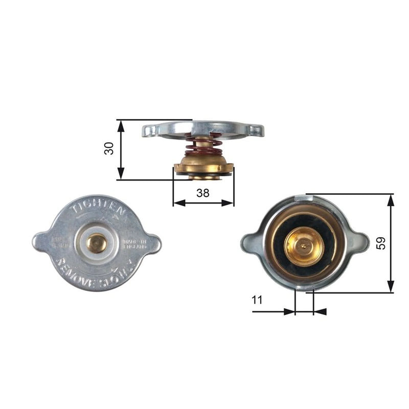 Gates Radiator Expansion Tank Cap bar RC102