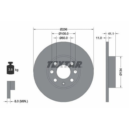 Textar 2 x Solid Front Brake Discs 92091700