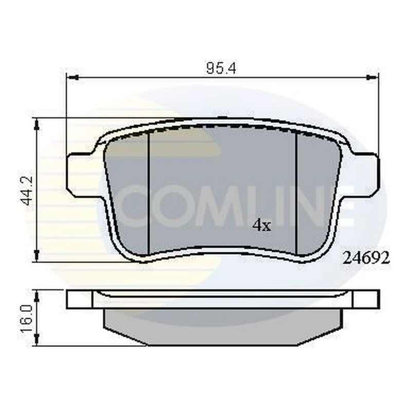 Comline 4 x Rear Brake Pad Set CBP01715