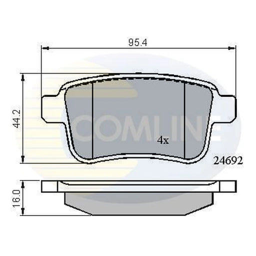 Comline 4 x Rear Brake Pad Set CBP01715