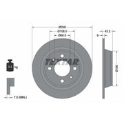 Textar 2 x Solid Rear Brake Discs 92048500