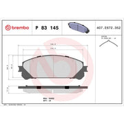 Brembo 4 x Front Brake Pad Set P83145