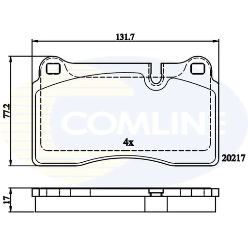 Comline 4 x Front Brake Pad Set CBP06030