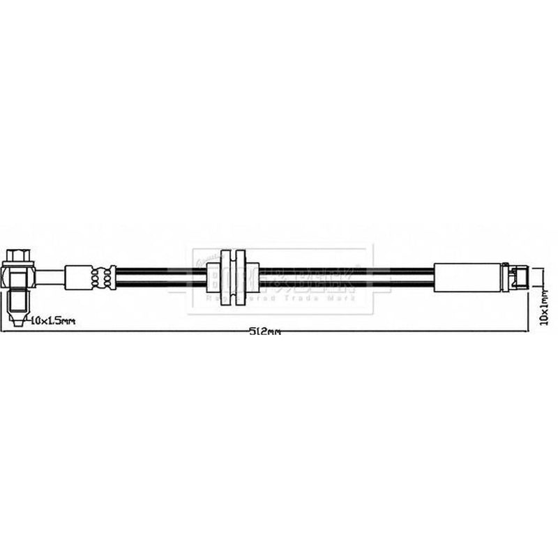 Borg & Beck Brake Hydraulic Hose Line Front Left BBH8364
