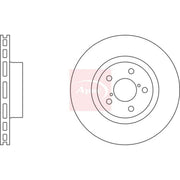 Apec 2 x Vented Front Brake Discs DSK683