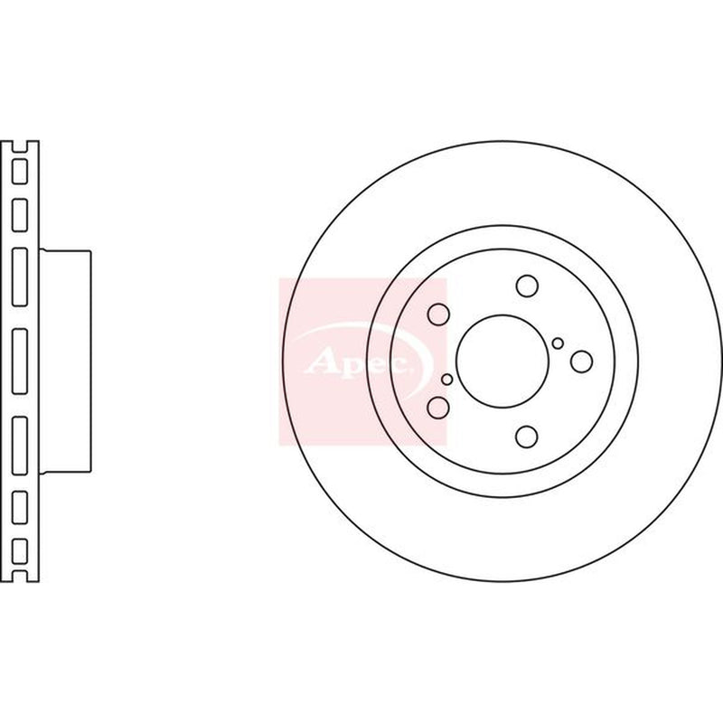Apec 2 x Vented Front Brake Discs DSK683