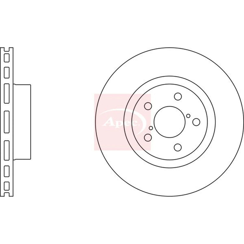 Apec 2 x Vented Front Brake Discs DSK683