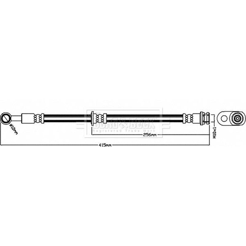 Borg & Beck Brake Hydraulic Hose Line Front Left BBH8428