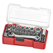 Teng Tools Socket Set 1/4" Drive 20 Pieces with Belt Clip