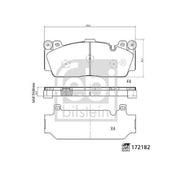 Febi Front Brake Pad Set 172182