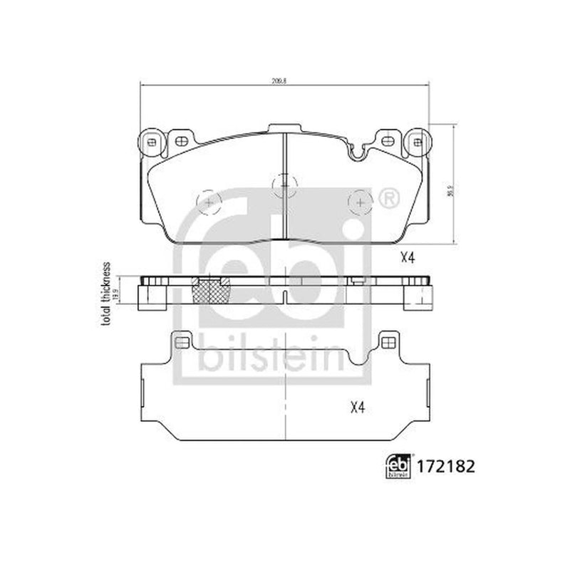 Febi Front Brake Pad Set 172182