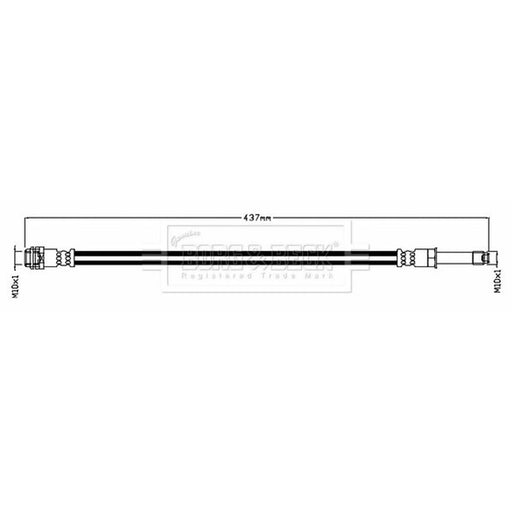 Borg & Beck Brake Hydraulic Hose Line Front Le BBH7494