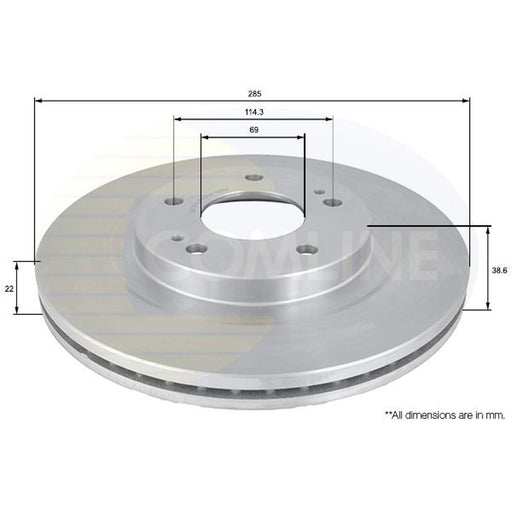 Comline 2 x Front Brake Discs ADC0361V