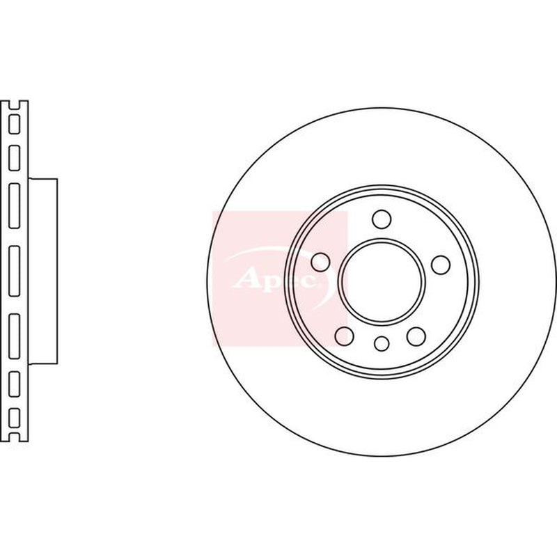 Apec 2 x Vented Front Brake Discs DSK3124