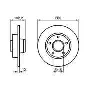 Bosch 2 x Solid Rear Brake Discs 0 986 479 144