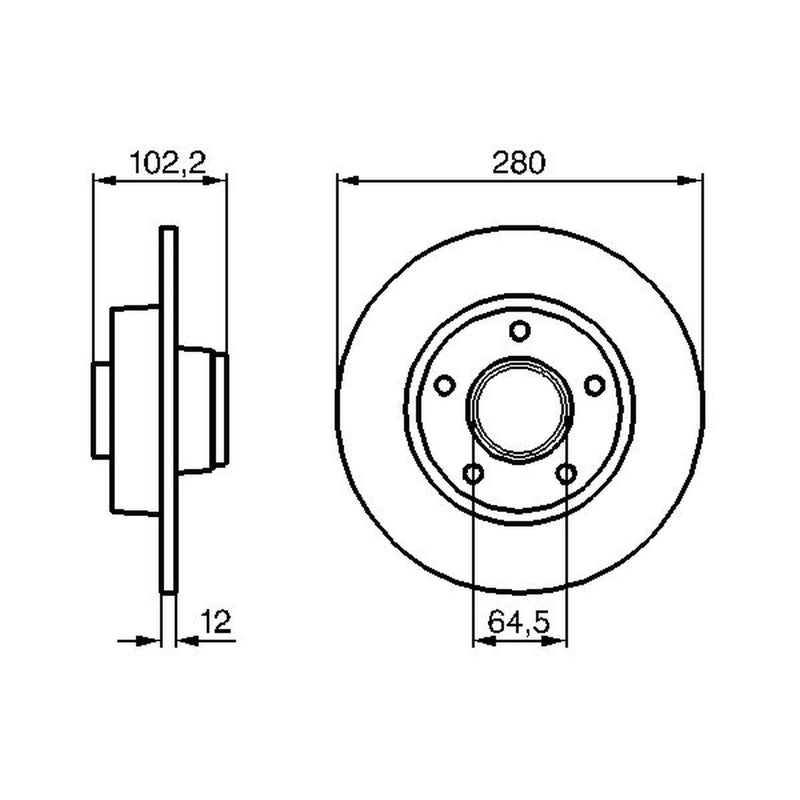 Bosch 2 x Solid Rear Brake Discs 0 986 479 144