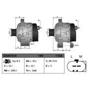 Denso Car Alternator 12V DAN1514