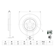 Bosch 2 x Solid Rear Brake Discs 0 986 479 064